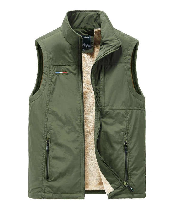 Herr Thermo Sleeveless Väst med Teddyfoder och Dragkedja