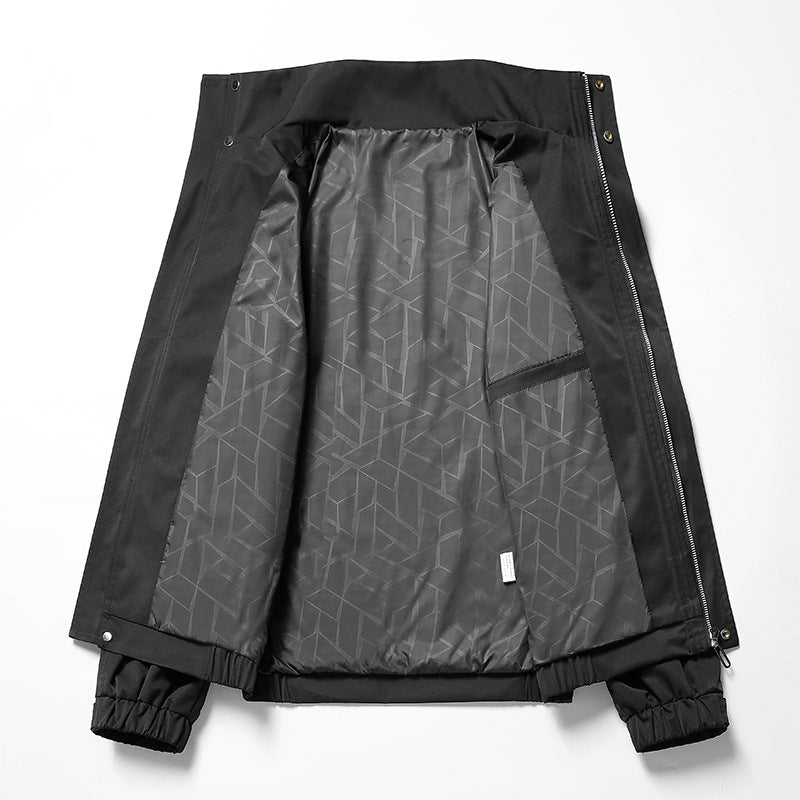 Herr Lätt Softshell Övergång Jacka i Utility Minimal Stil med High-Standing Krage och Dold Dragkedja