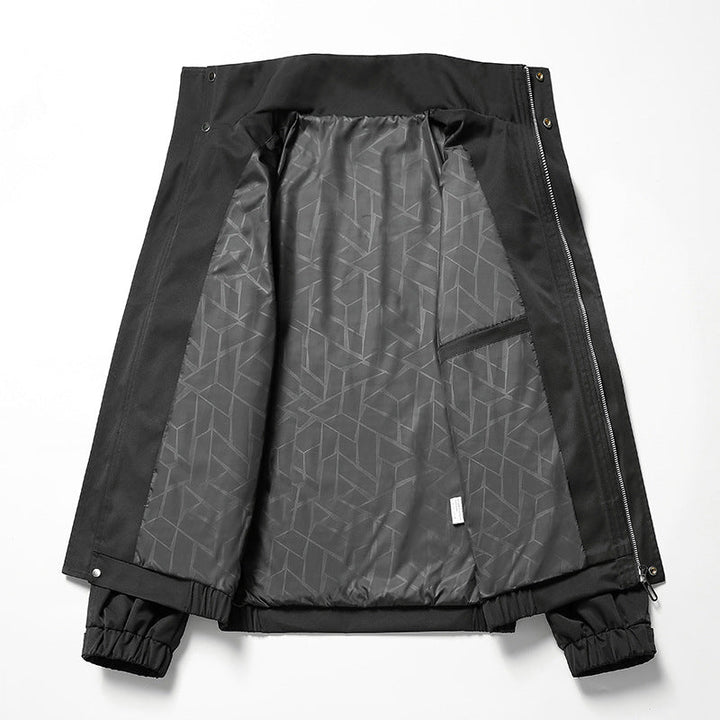 Herr Lätt Softshell Övergång Jacka i Utility Minimal Stil med High-Standing Krage och Dold Dragkedja