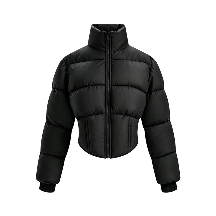 Dam Kort Skärning Quiltad Jacka med Fitted Corset Section