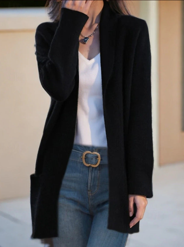 Dam Elegant och Bekväm Stickad Blazer