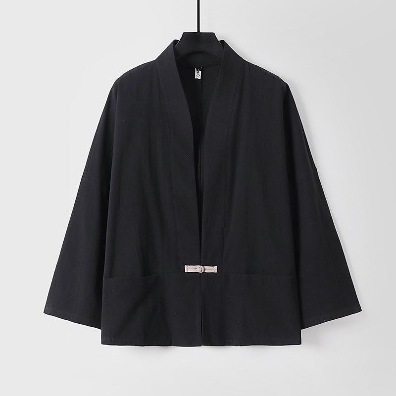 Dam lätt Kimono jacka gjord bomull Blend med lös passform