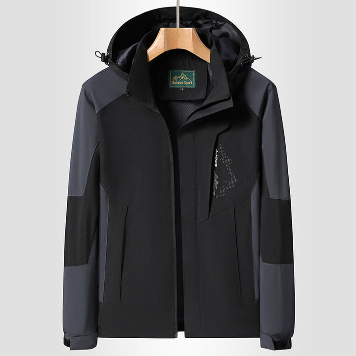 Dam softshell Trekking jacka med andningsbar membrane, justerbar huva och colorblock design