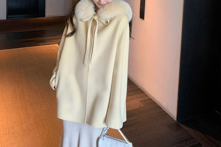 Dam elegant och varm övergångsjacka med Fur Trimmed krage
