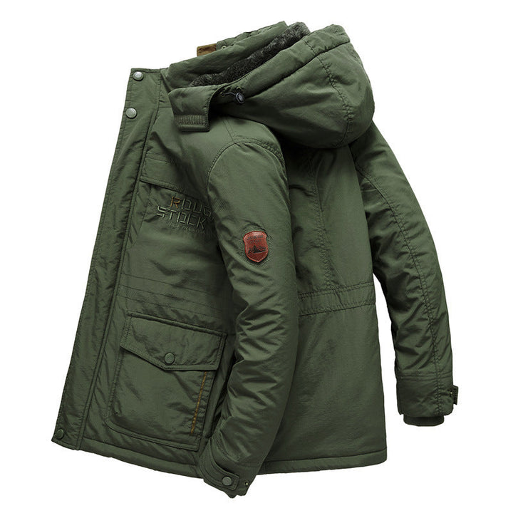 Herr Termisk-Lined Fält Parka med Faux Fur Inre Foder och Multifunctional Fickor
