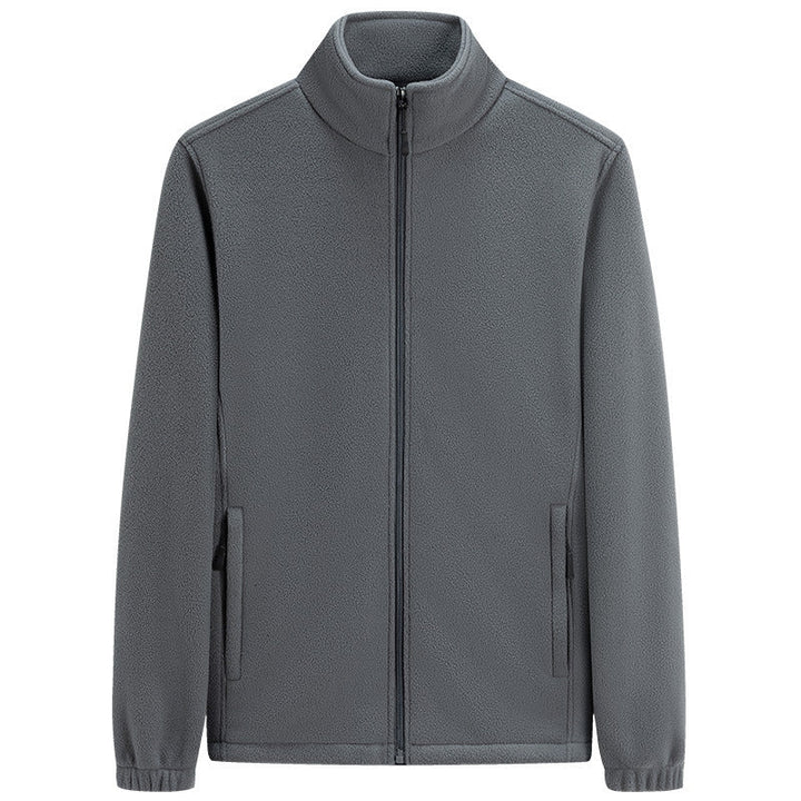 Herr Microfleece Utomhus Jacka med Stående Krage och Hel Dragkedja