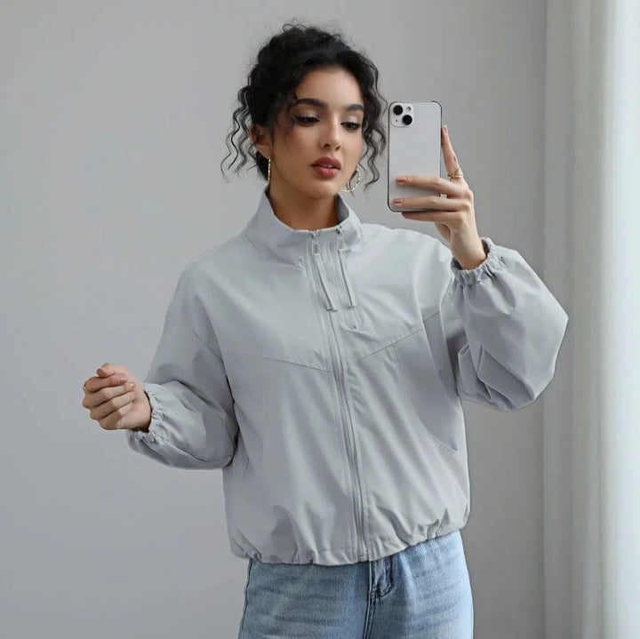 Dam avslappnad oversized blousonjacka med Balloon ärmar
