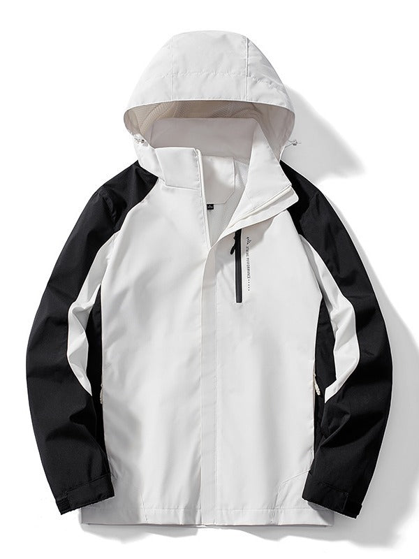 Dam två-layer softshell rain jacka med huva, andningsbar membrane och chest zip
