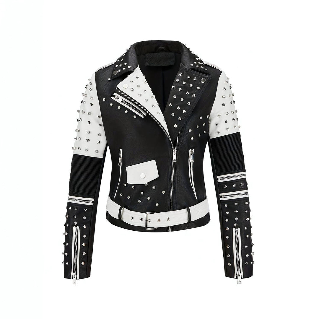 Dam Noble Bikerjacka med Studs