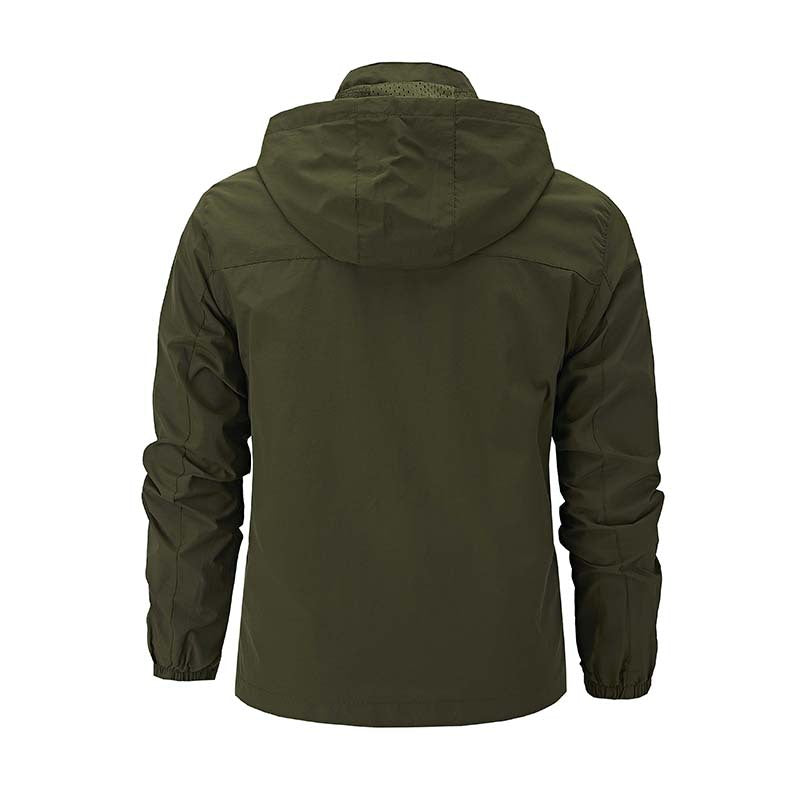 Herr flerafunktionell softshell utomhusjacka med huva, Bröst Dragkedja, och ventilerande Foder