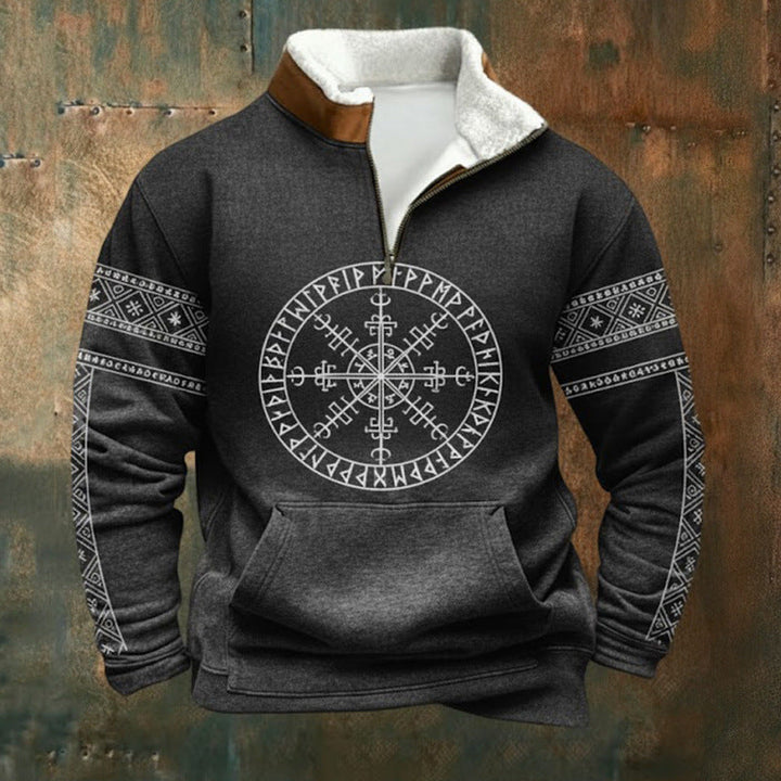 Herr Urban Fleece Pullover med Tree Motif