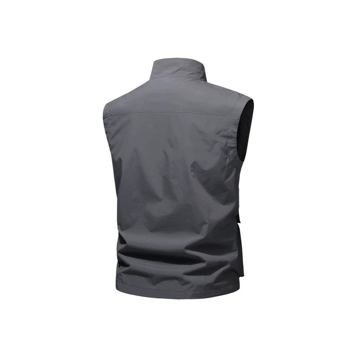 Herr Resor Performance Väst med Hög Krage, Vattenavvisande Microfiber och Flera Fickor