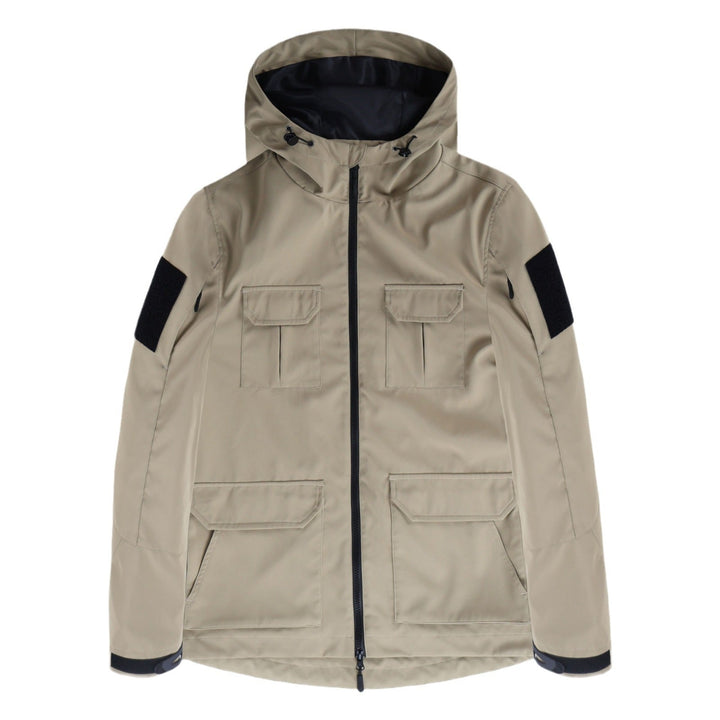 Herr Teknisk med Huva Field Jacka med Multi-Lock Utility Fickor