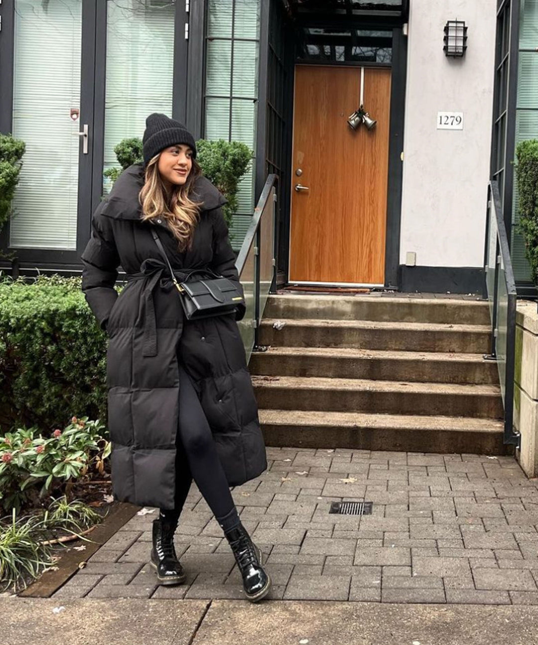 | Dam oversize Lång quiltad vinter parka