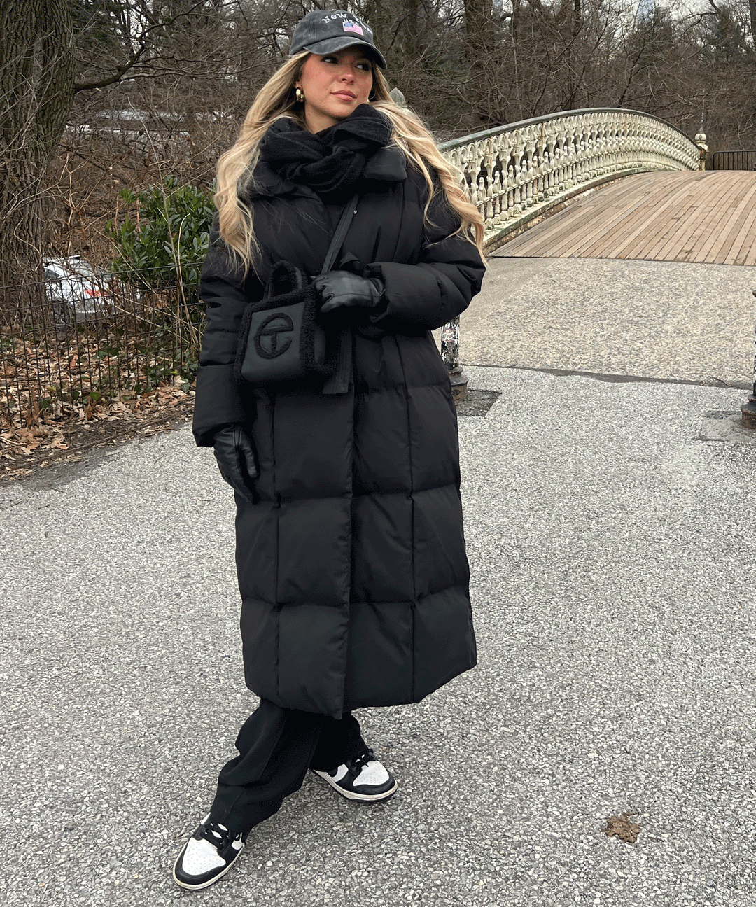 | Dam oversize Lång quiltad vinter parka