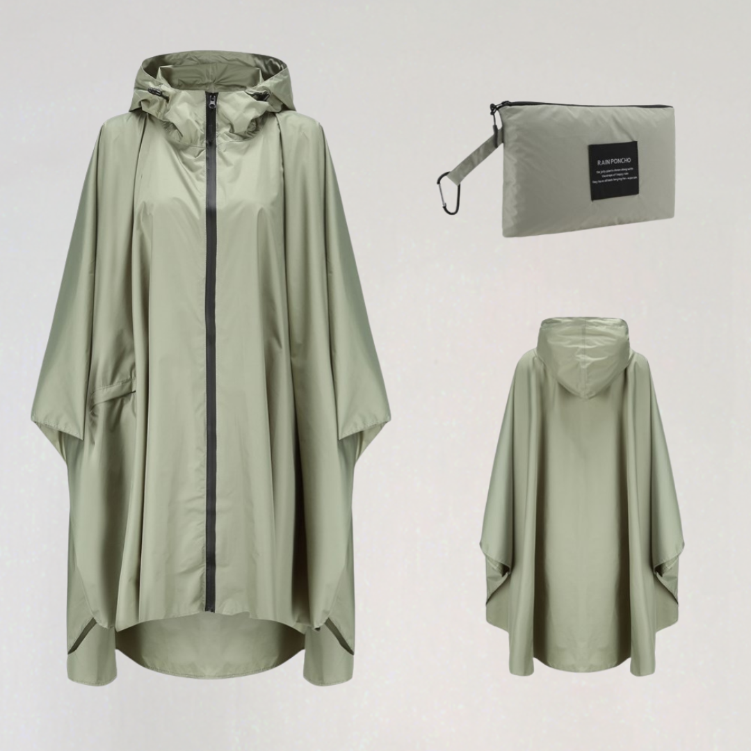 Dam Foldable Regnjacka med Huva och Vattentät Fabric