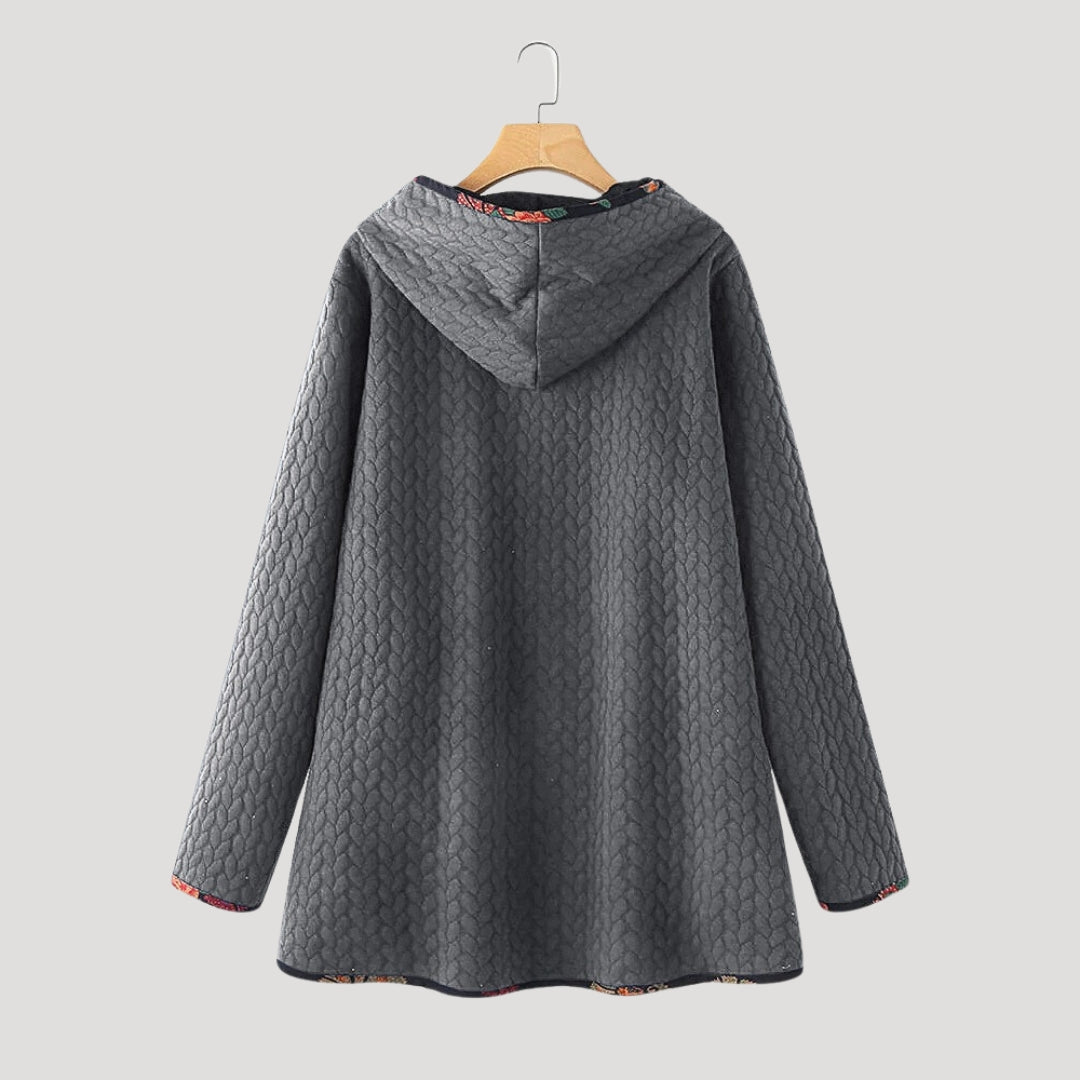 | Dam vinter Kappa Fleece med huva Lång Jacka