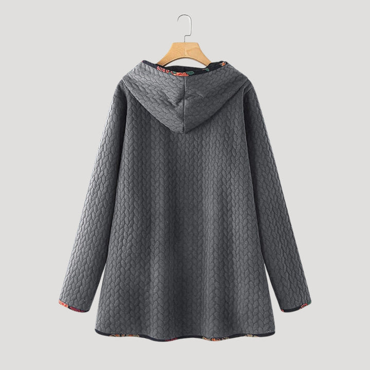 | Dam vinter Kappa Fleece med huva Lång Jacka
