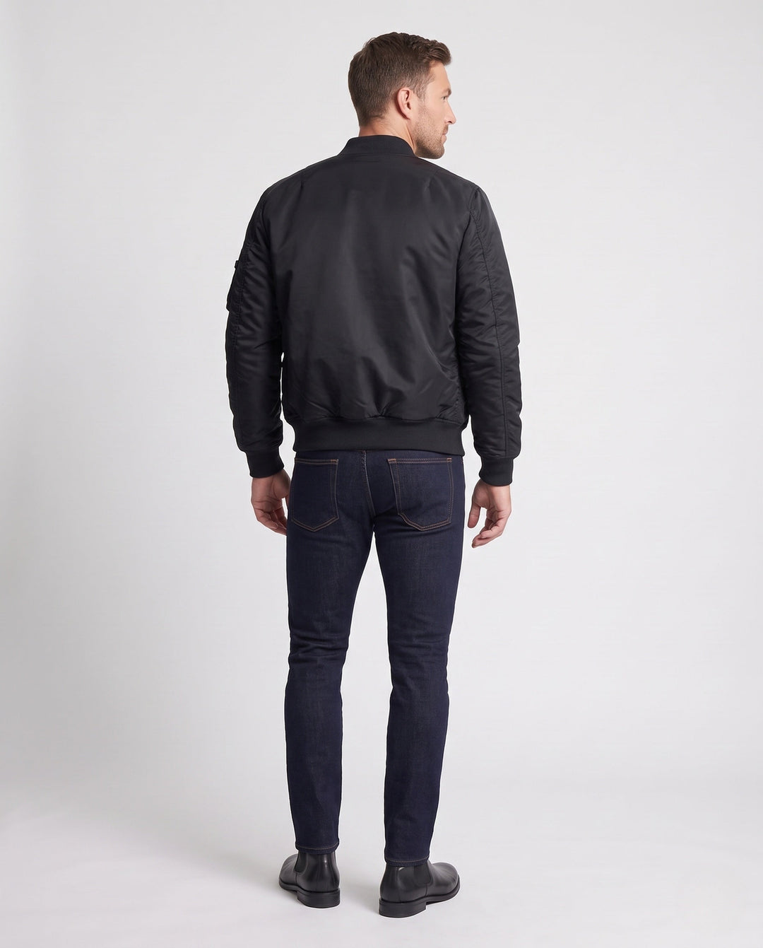 Herr isolerad nylon bomberjacka i aviator stil med termo isolering och funktion ärm ficka
