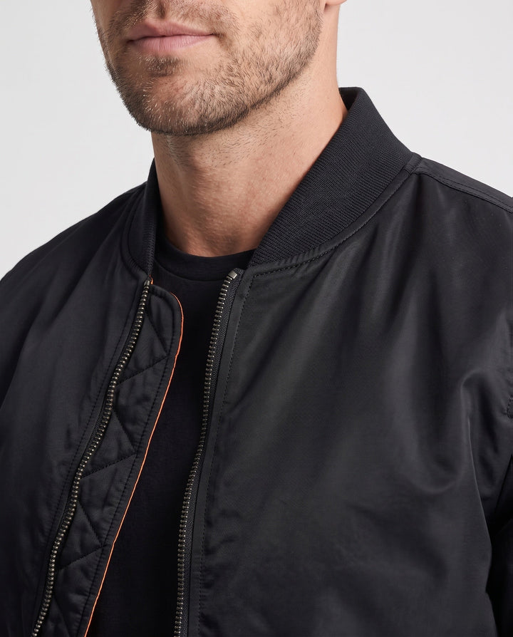 Herr isolerad nylon bomberjacka i aviator stil med termo isolering och funktion ärm ficka
