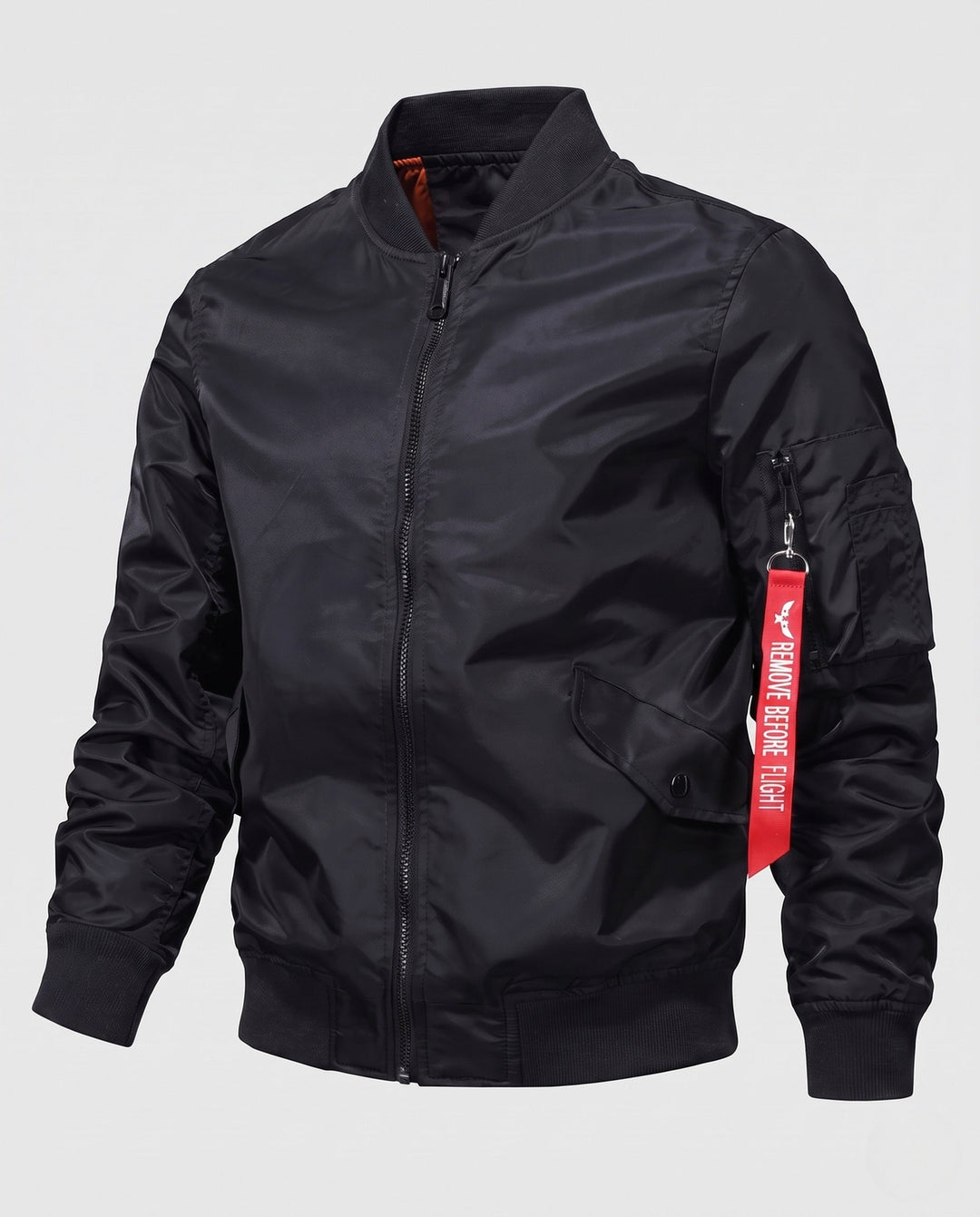 Herr isolerad nylon bomberjacka i aviator stil med termo isolering och funktion ärm ficka