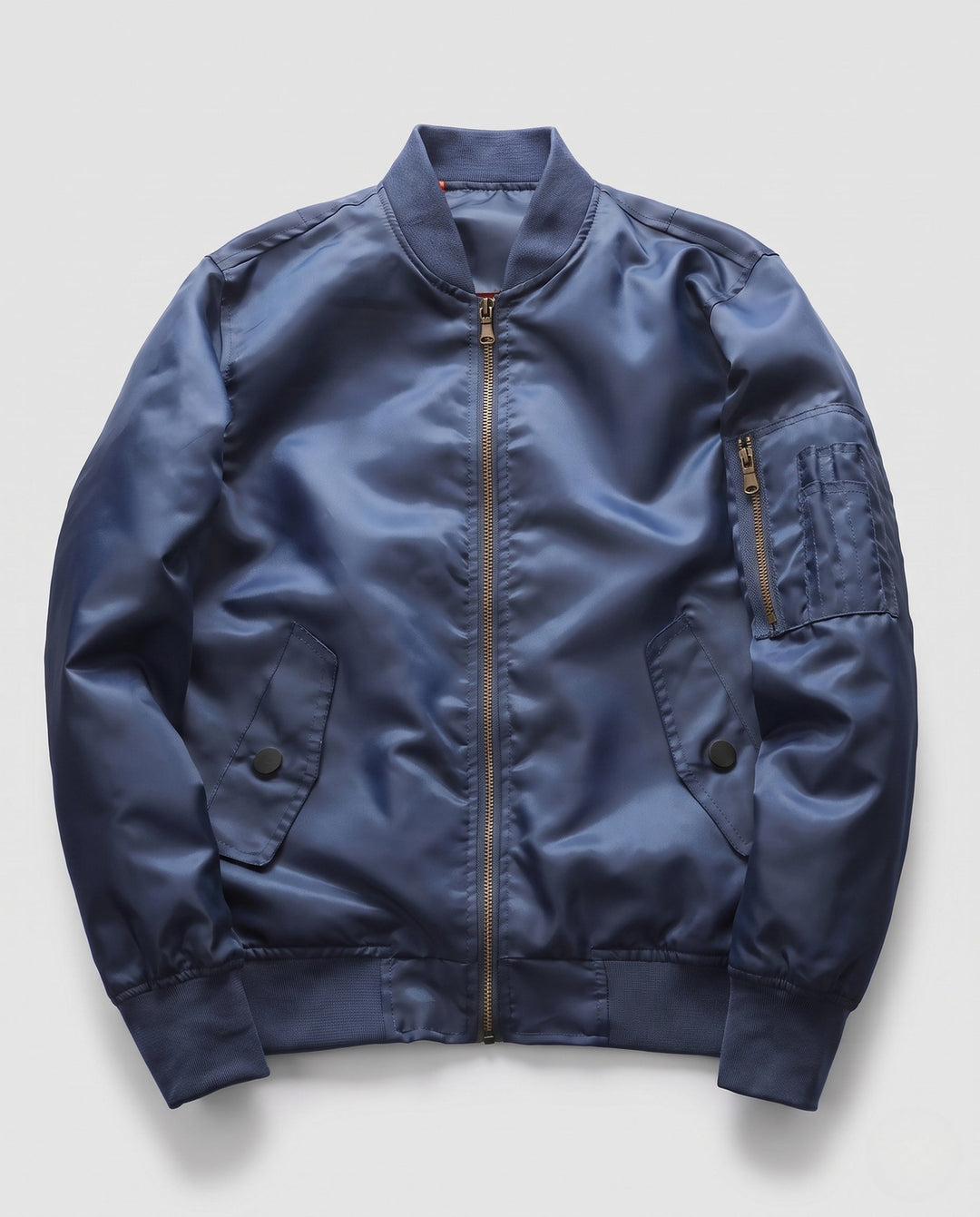 Herr isolerad pilot bomber med termo padding, ärm ficka och ribbade muddar
