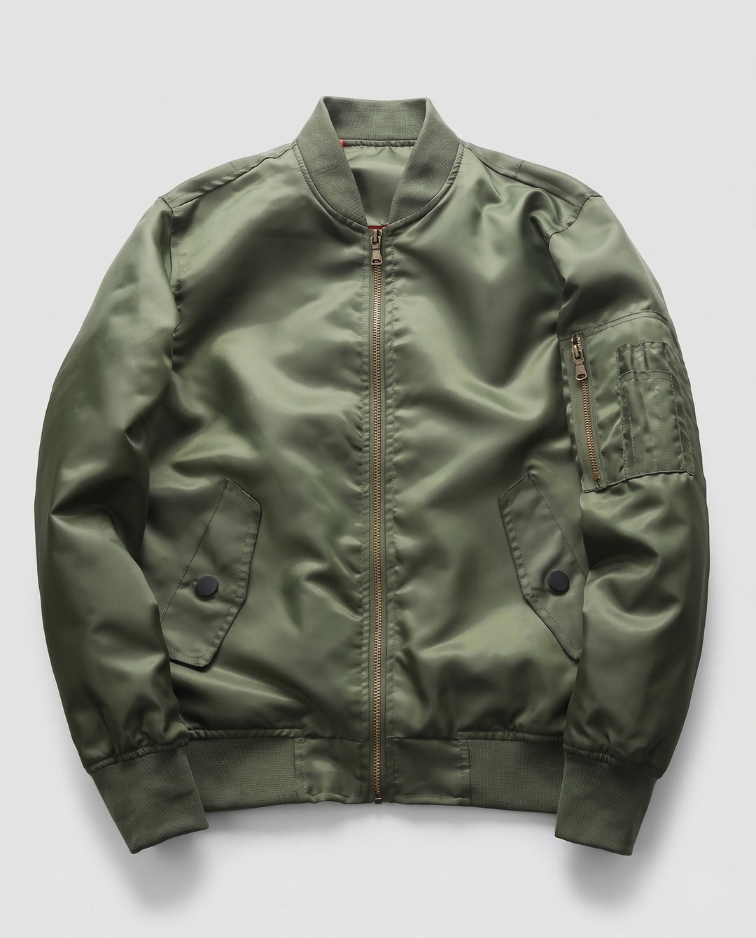 Herr isolerad pilot bomber med termo padding, ärm ficka och ribbade muddar