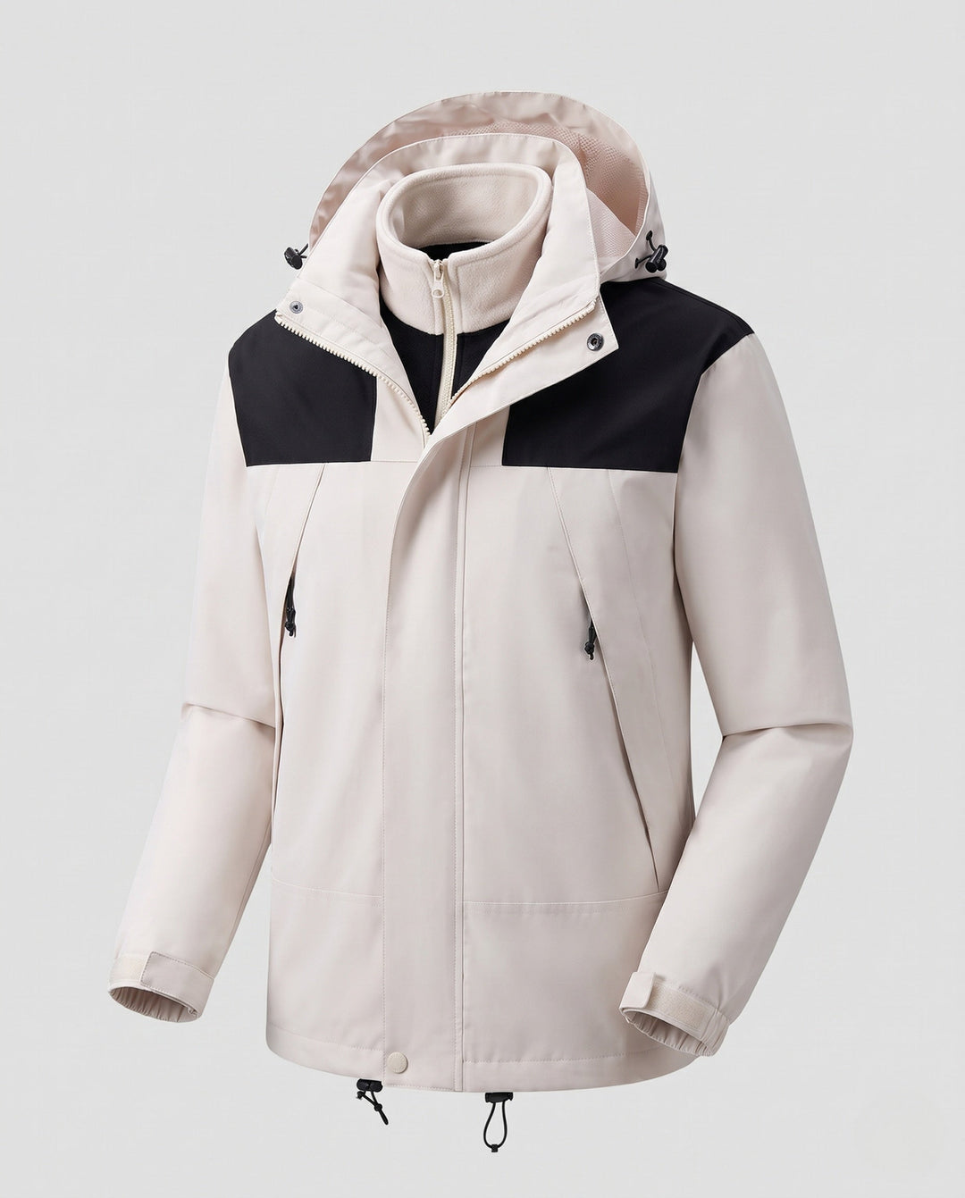 Herr lätt urban-utomhusjacka med zip-in fleece och kontrast trim