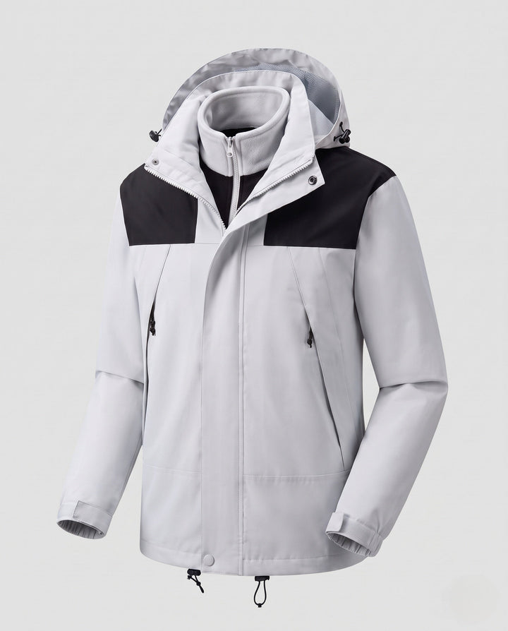 Herr lätt urban-utomhusjacka med zip-in fleece och kontrast trim