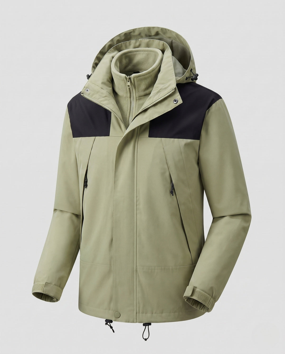 Herr lätt urban-utomhusjacka med zip-in fleece och kontrast trim