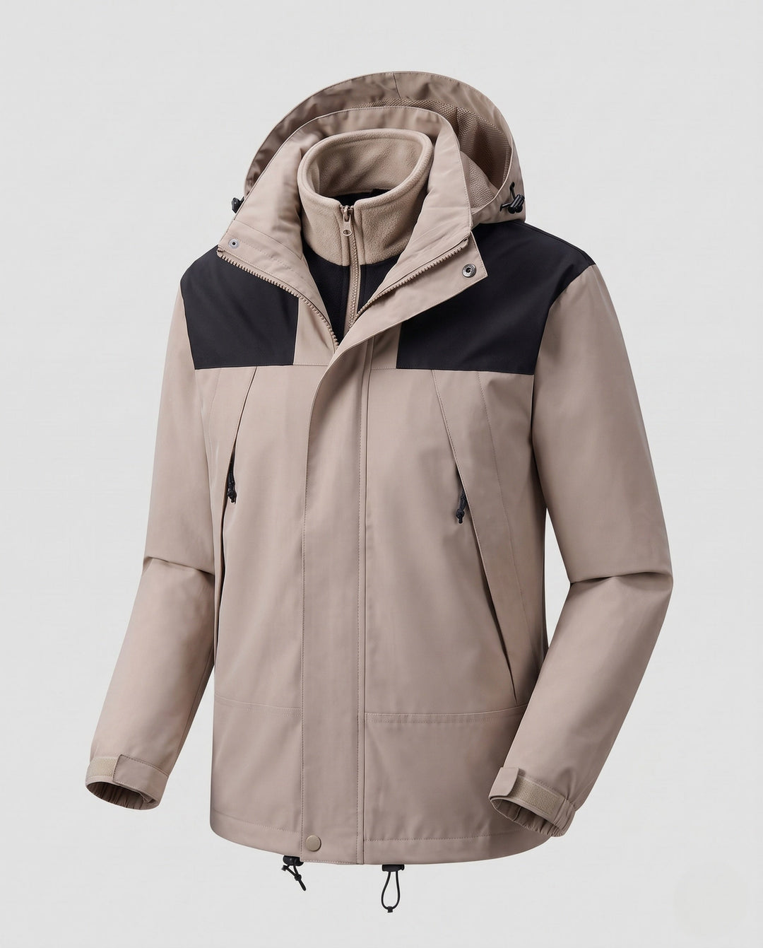 Herr lätt urban-utomhusjacka med zip-in fleece och kontrast trim