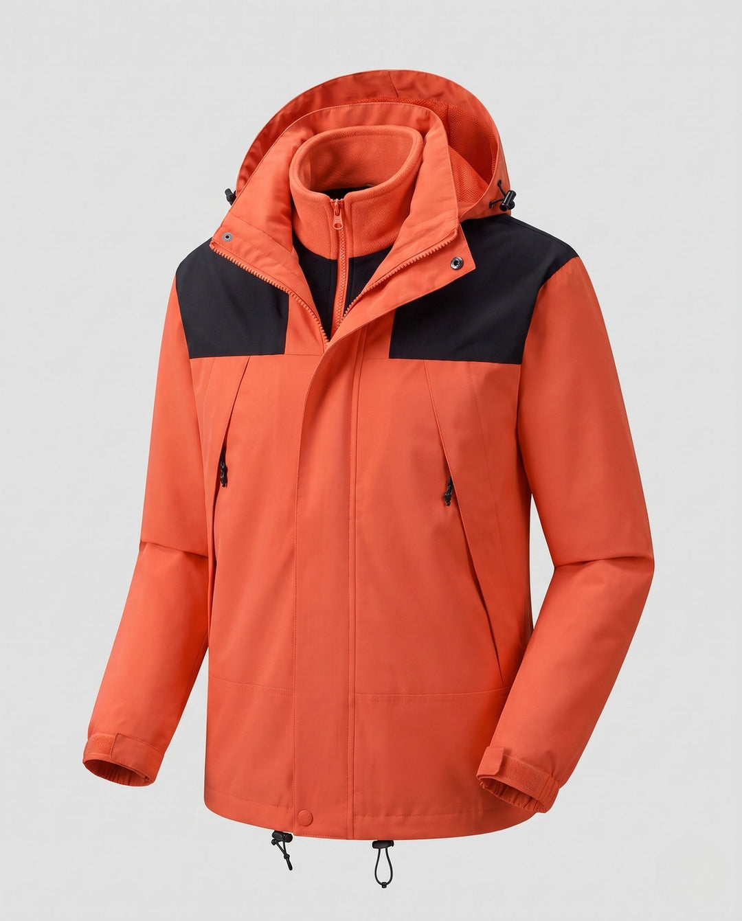 Herr lätt urban-utomhusjacka med zip-in fleece och kontrast trim