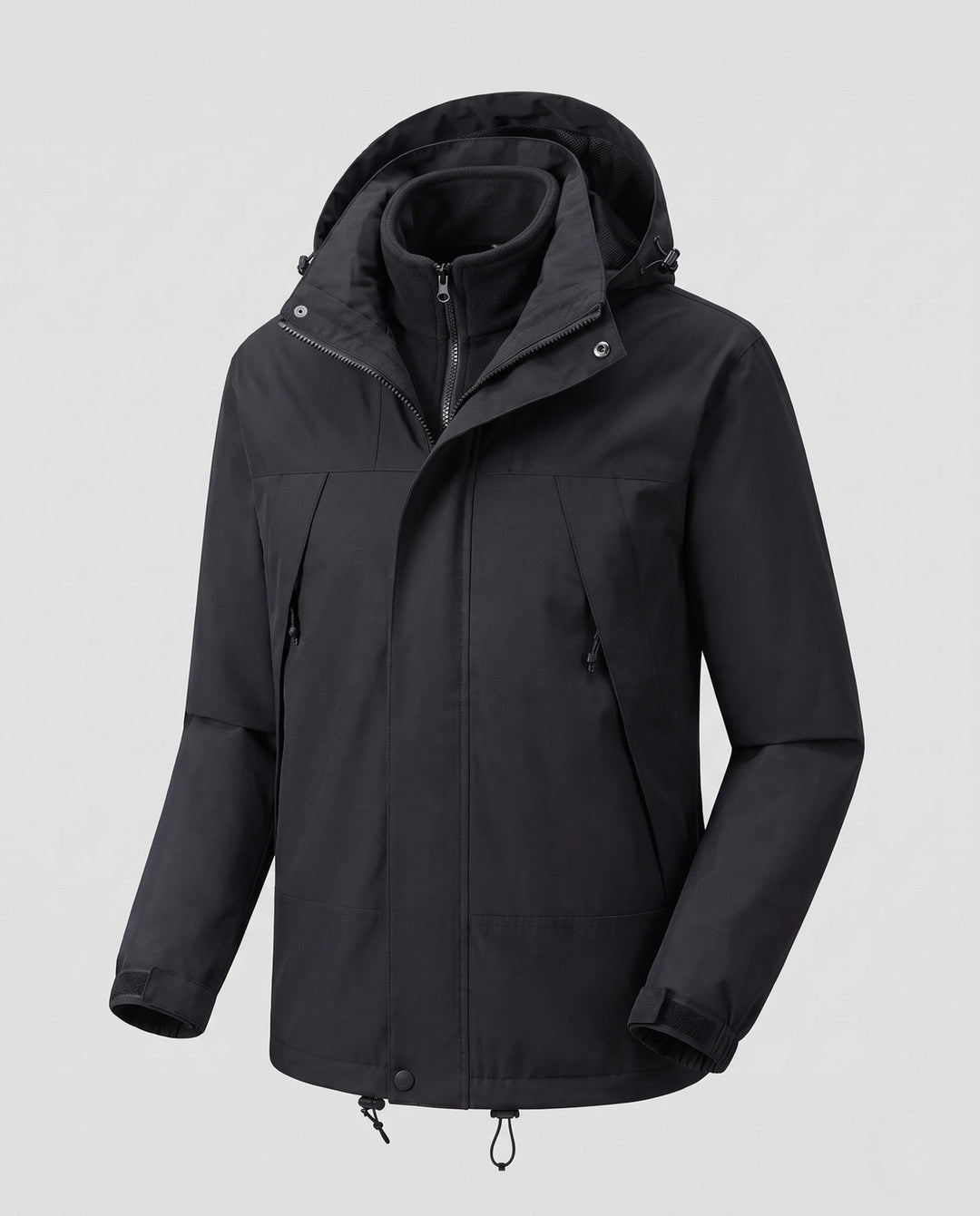 Herr lätt urban-utomhusjacka med zip-in fleece och kontrast trim