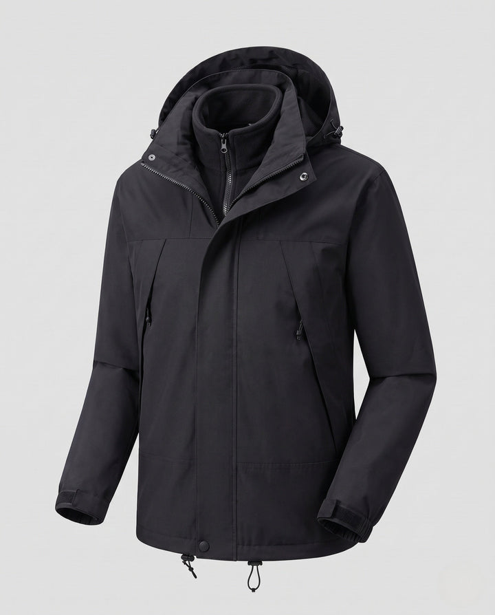 Herr lätt urban-utomhusjacka med zip-in fleece och kontrast trim