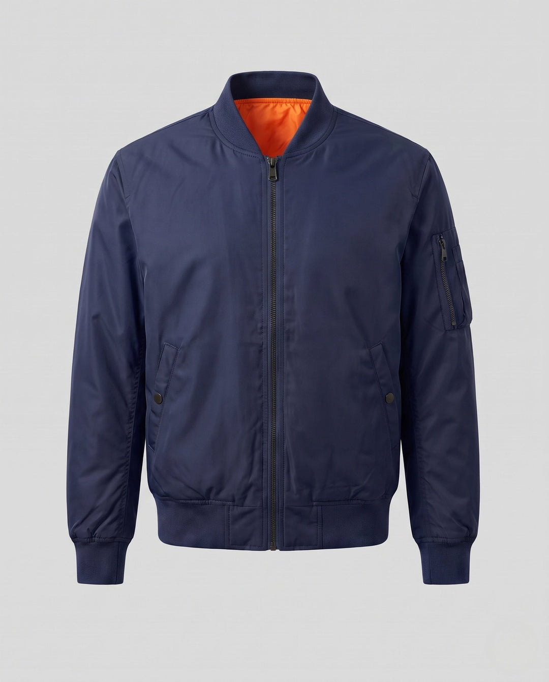 Herr nylon bomberjacka i aviator stil med quiltad termo foder och ärm funktion ficka