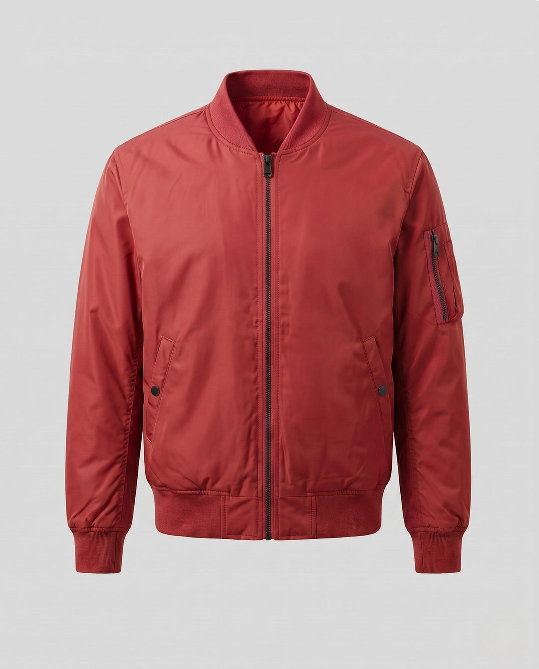 Herr nylon bomberjacka i aviator stil med quiltad termo foder och ärm funktion ficka