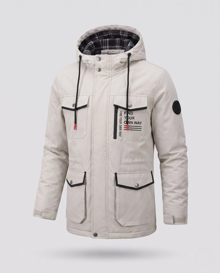 Herr Thermo-Field parka med Fusk Päls Huva och värming Teddy fleecefoder