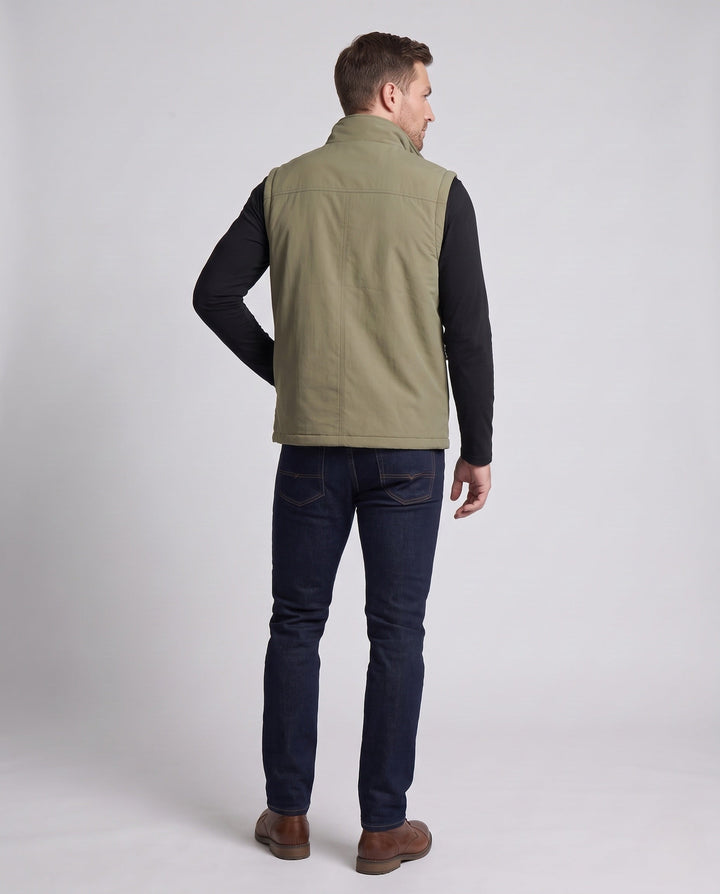 Herr Termo Fleece väst med teddyfoder, Hög Krage och fickor med dragkedja