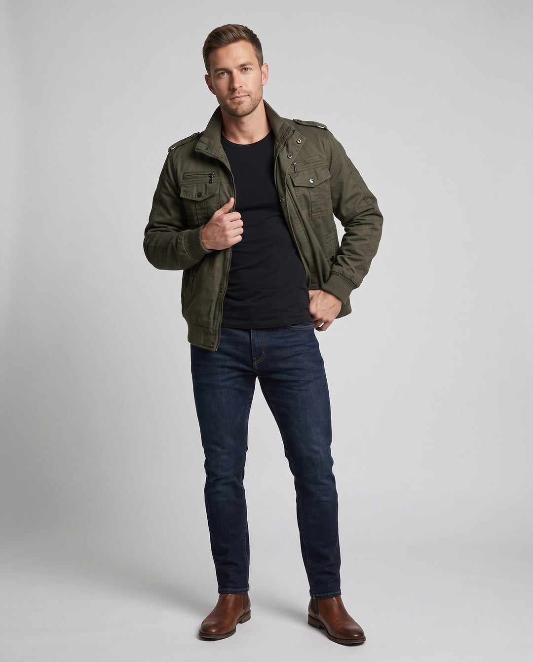 Herr Termo Funktion Blouson tillverkad av robust canvas med Sherpa innerfoder