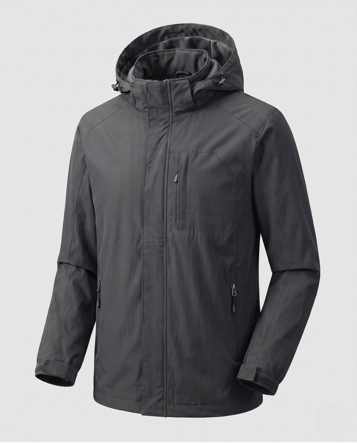 Herr vind- och vattenavvisande termo hoodie med termo fleecefoder