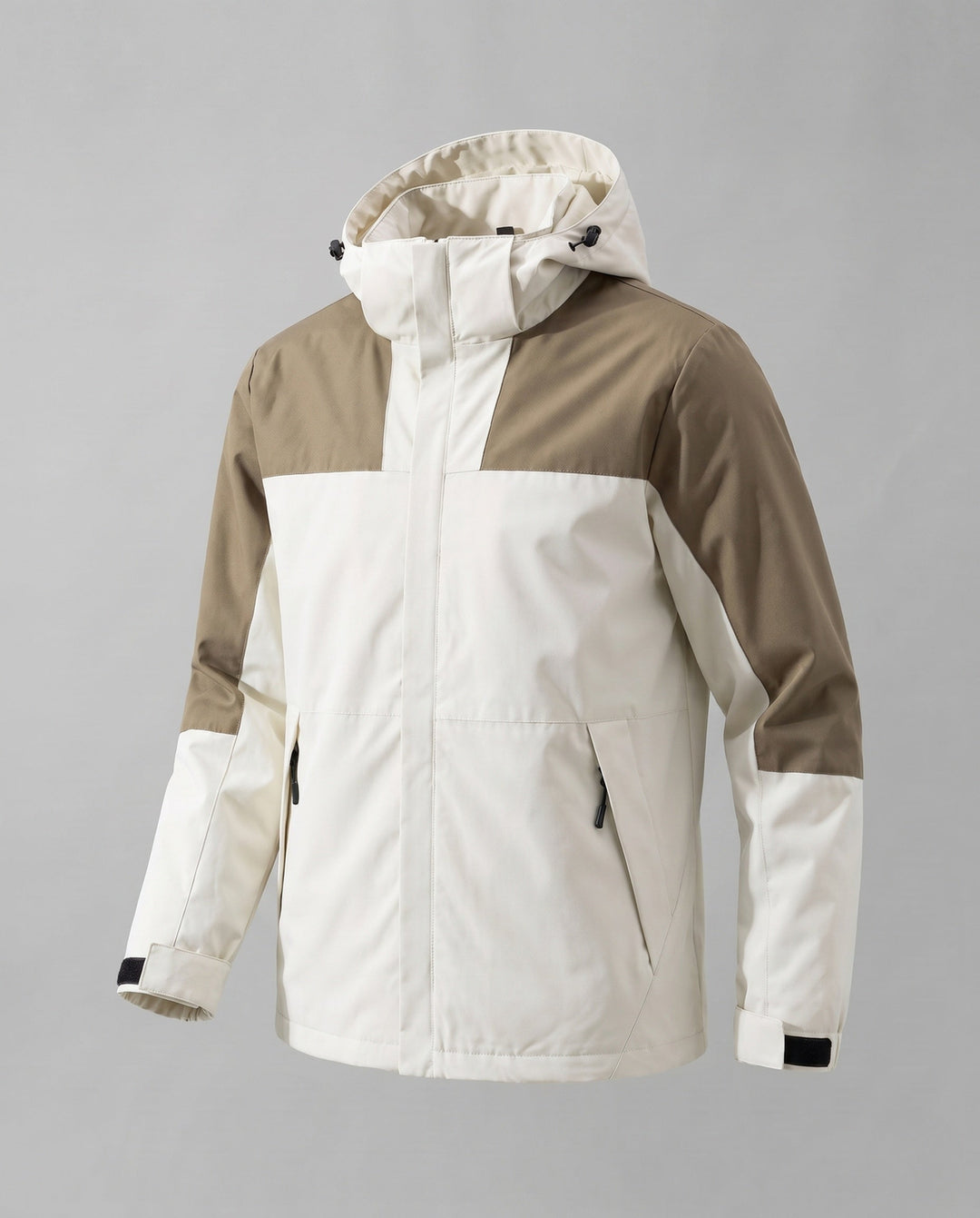 Dam Two-Layer Softshell Outdoor Jacka med Hög Ståkrage, Huva Layer, och Zippered Fickor