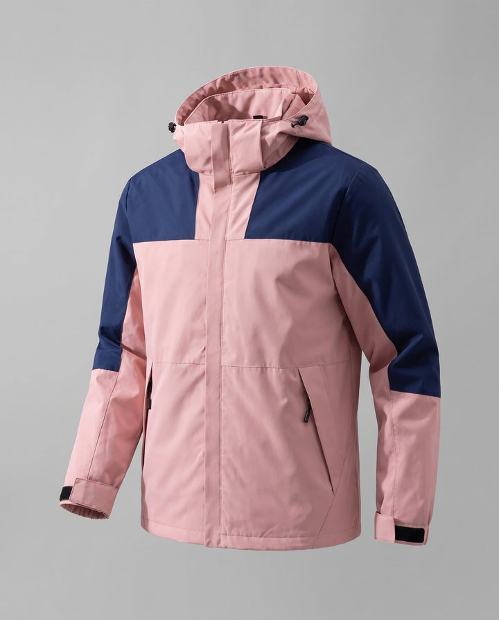 Dam Two-Layer Softshell Outdoor Jacka med Hög Ståkrage, Huva Layer, och Zippered Fickor