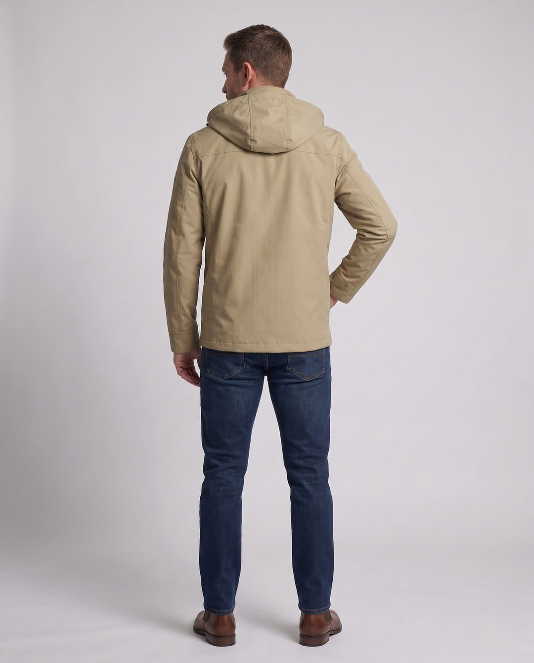 Herr lätt vattenavvisande softshell utomhusjacka med huva och flerafunction fickor