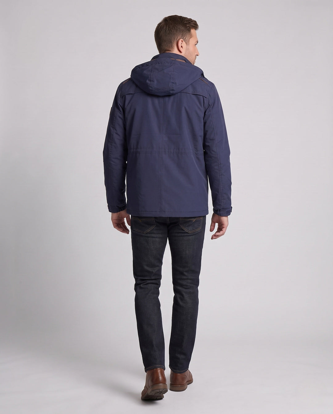 Herr lätt field parka med huva, ventilerande meshfoder, och flerafunktionell fickor