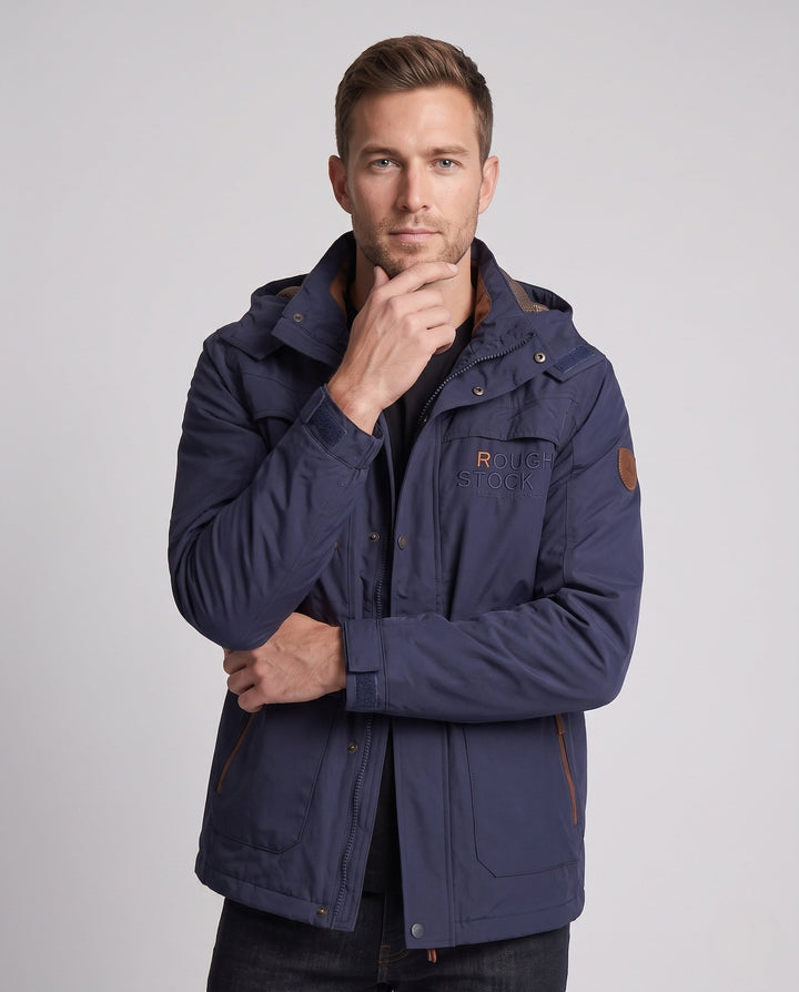 Herr lätt field parka med huva, ventilerande meshfoder, och flerafunktionell fickor