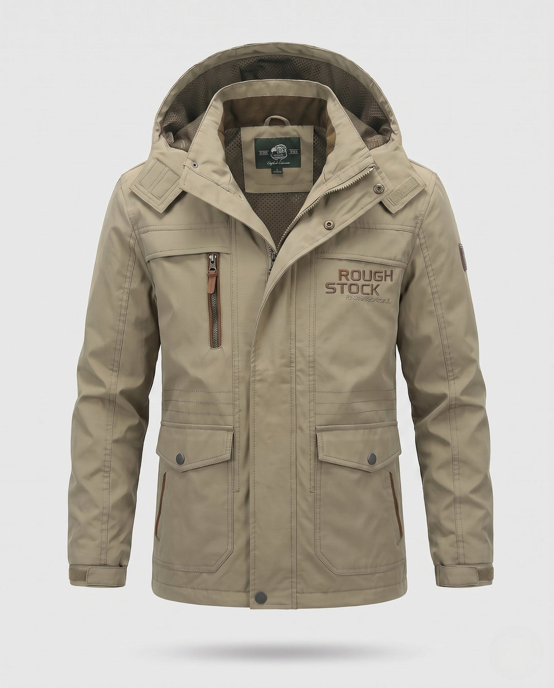 Herr lätt field parka med huva, ventilerande meshfoder, och flerafunktionell fickor