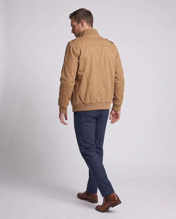Herr Funktion Canvas Field Blouson med insulating värmande foder och axel epaulettes