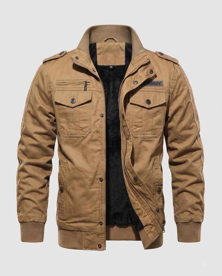 Herr Funktion Canvas Field Blouson med insulating värmande foder och axel epaulettes