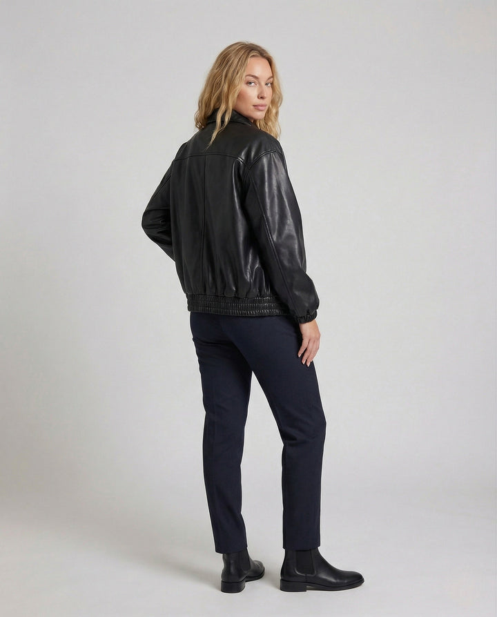Dam oversize Utility jacka konstläder