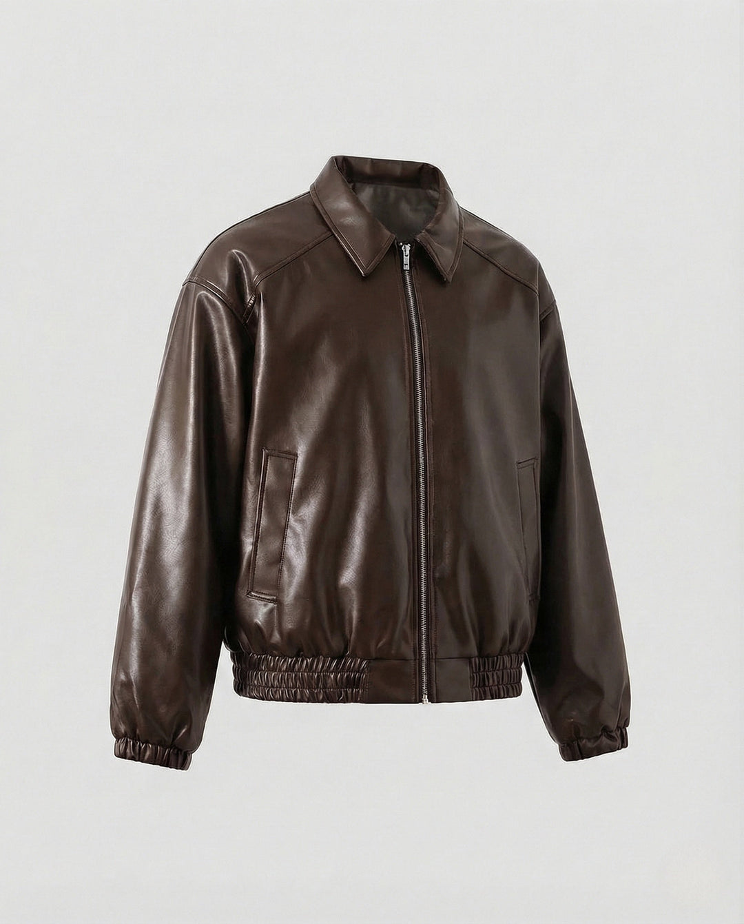 Dam oversize Utility jacka konstläder